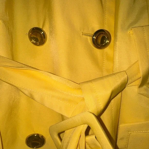 Calvin Klein Sunny Yellow Trench Coat - Picture 4 of 11